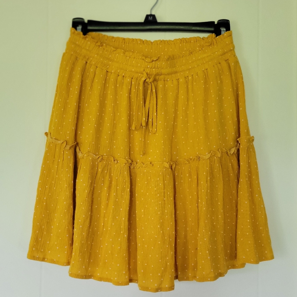 Fashion On Earth Yellow Tiered Skirt